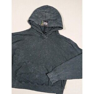 Nike Phoenix Fleece Oversized Crop Center Swoosh Hoodie Women M DQ3338 Black